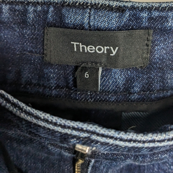 Theory Structured Denim Straight Cuff Pant - Picture 11 of 13